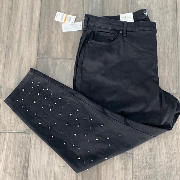 Style & Co. Denim - NWT Style & Co. Black Skinny, Curvy Fit Jeans with Pearl Accents